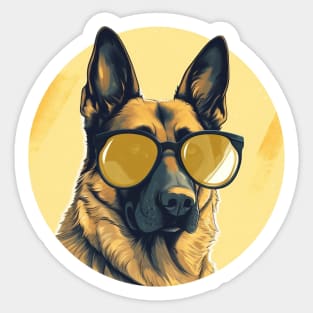 Cool Germen Shepherd With Sunglasses Sticker